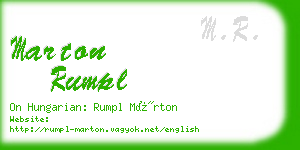 marton rumpl business card
